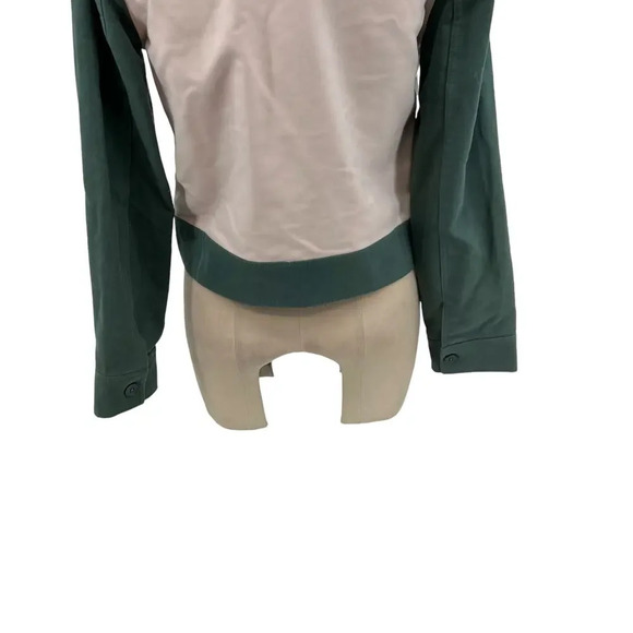 BLDWN Beck Jacket in Gloss Pink Colorblock Green Navy Blue Cropped Size Small - Picture 11 of 14